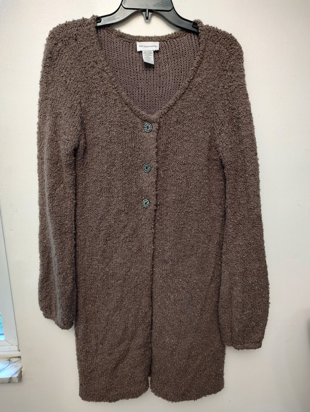 Soft Surroundings Chocolate Brown Cardigan Duster Size Medium